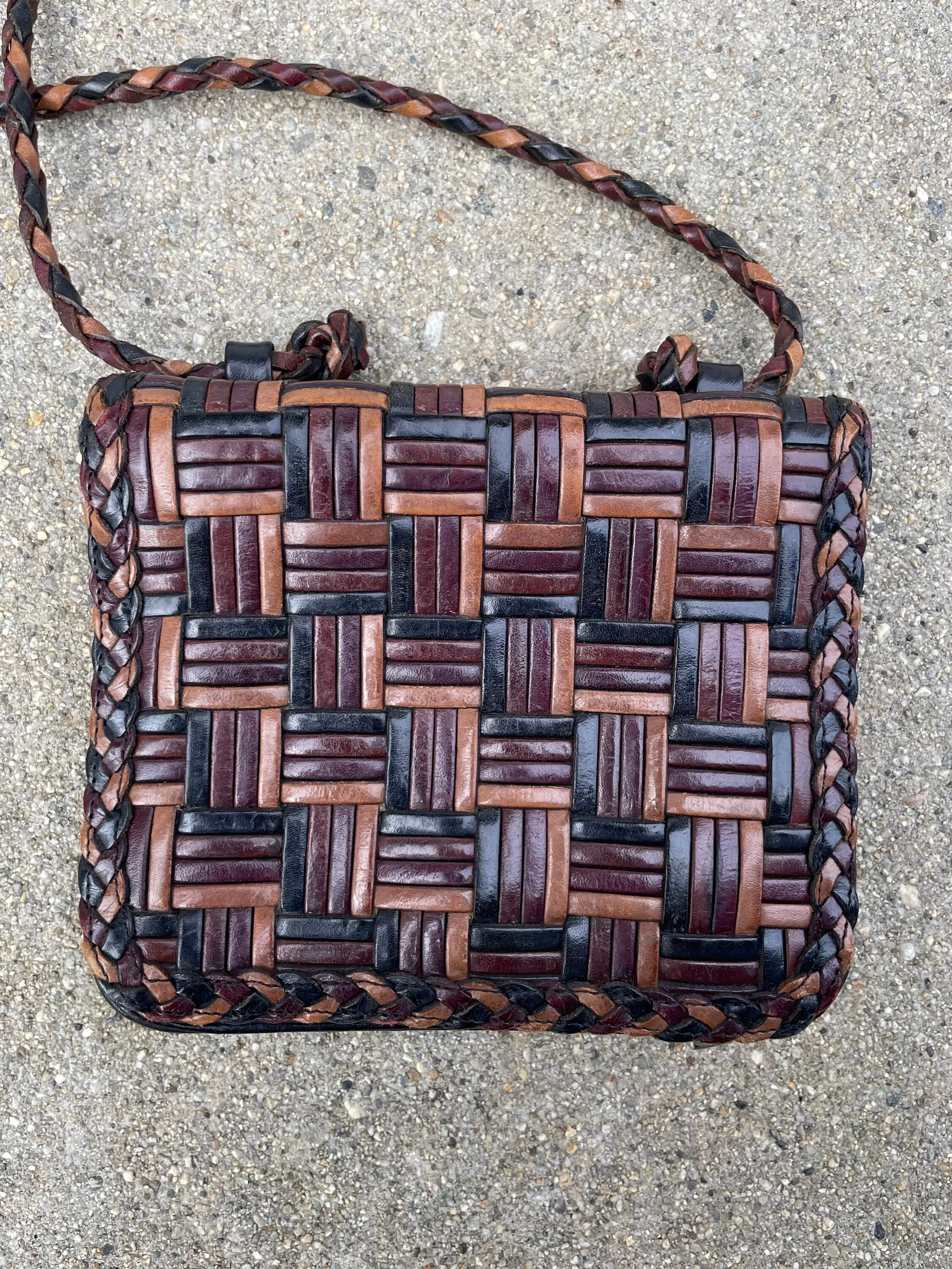 Cem woven leather purse sale