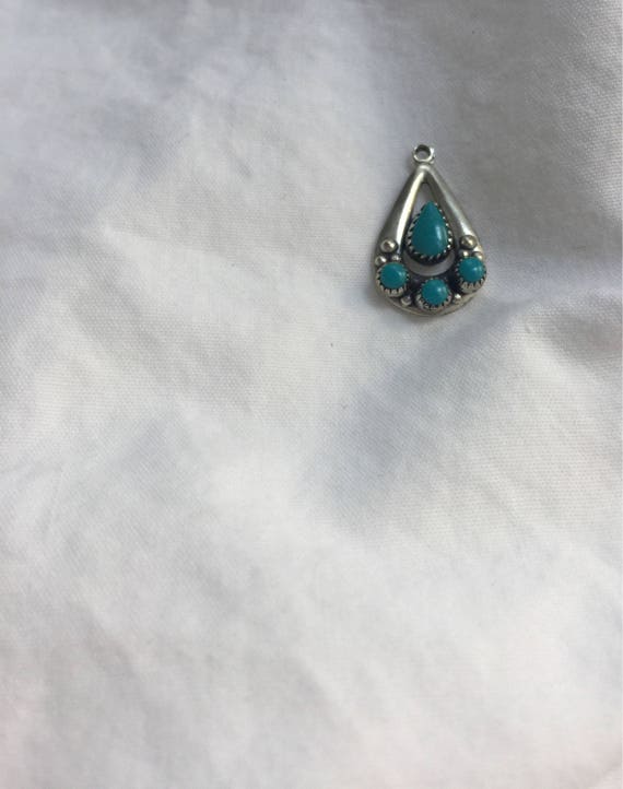 The Sterling Silver Turquoise Raindrop Pendant - image 2