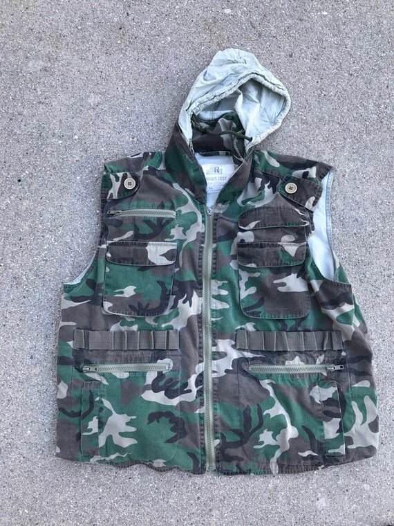 Ranger Vest Camo Print Camoflauge Hunting Vintage… - image 1