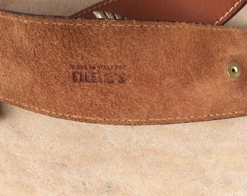 The Vintage Tan Gold Plated Buckle Italian Made Belt