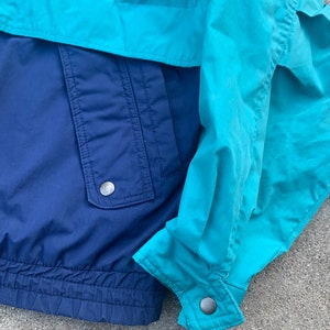 Rasen Genie 1980er Jahre Tonblau Türkis und gelb Vintage Jacke | Etsy