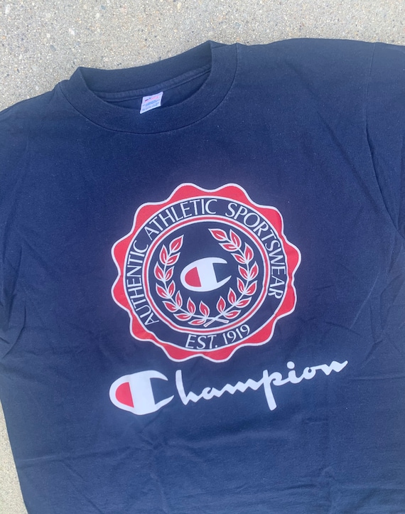 Champion Vintage Navy Blue Authentic Athletic Spo… - image 1