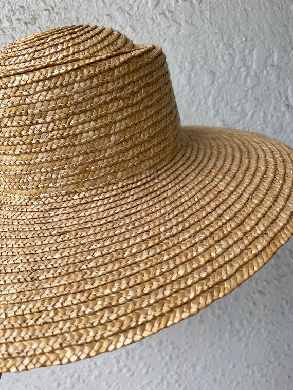 Beige 1970s Classic Straw Vintage Gardening Hat B… - image 3