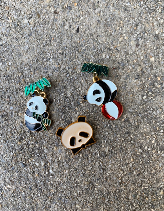 Panda Bear Vintage Enamel Pin Set - image 2