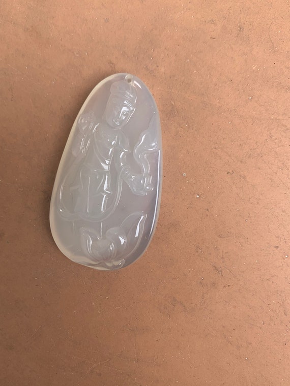 Chinese Asian Clear Translucent Jade Vintage Larg… - image 7