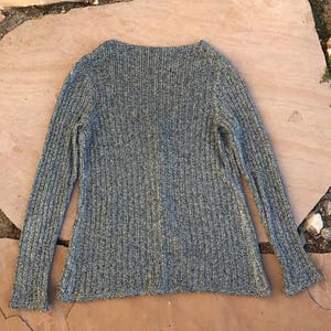 Lurex Silver Chrome Vintage Cardigan Sweater image 5