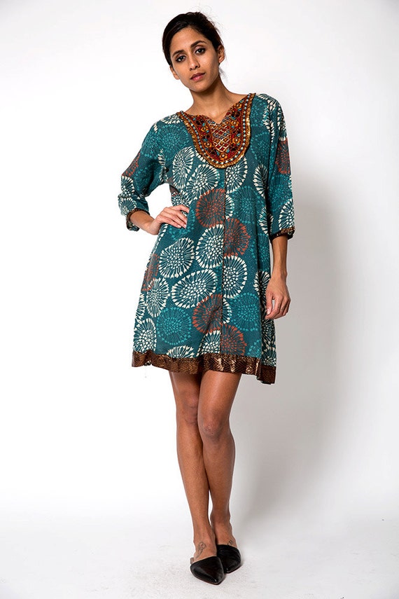 The Vintage Tribal Aztec Indian Tunic Shirt Dress