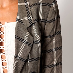 The Vintage Preppy Plaid Suit Blazer image 4