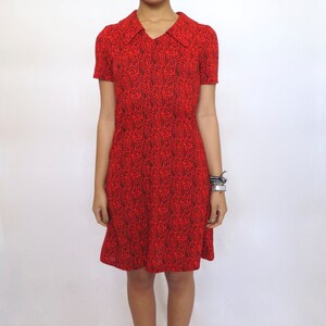 The Red Geometric Print Dress image 3