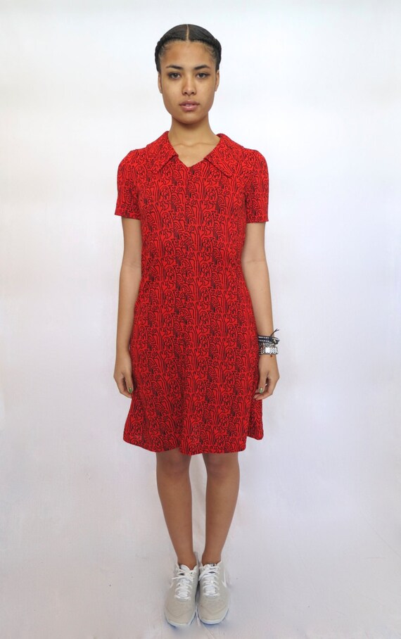 The Red Geometric Print Dress - image 3