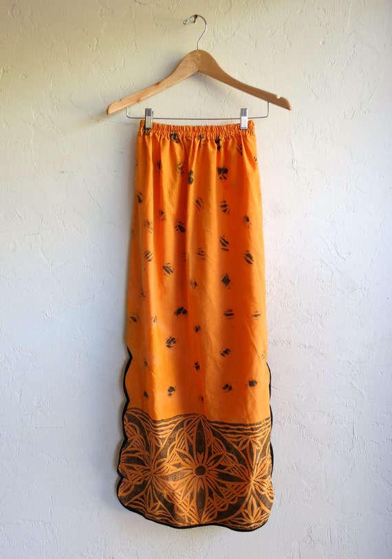 Orange Hawaiian Print Skirt - image 2
