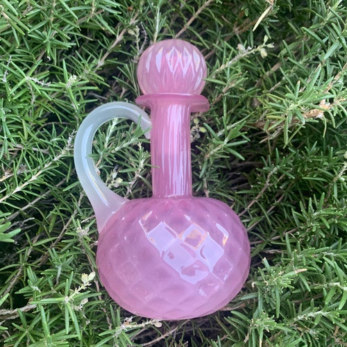Pink Glass Midcentury Modern Vintage Olive Oil shops Dispenser Wine Decanter Cruet