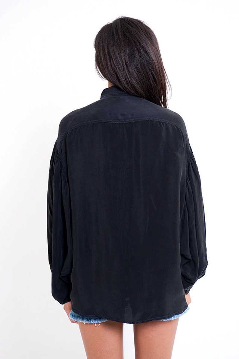 black vintage button up shirt
