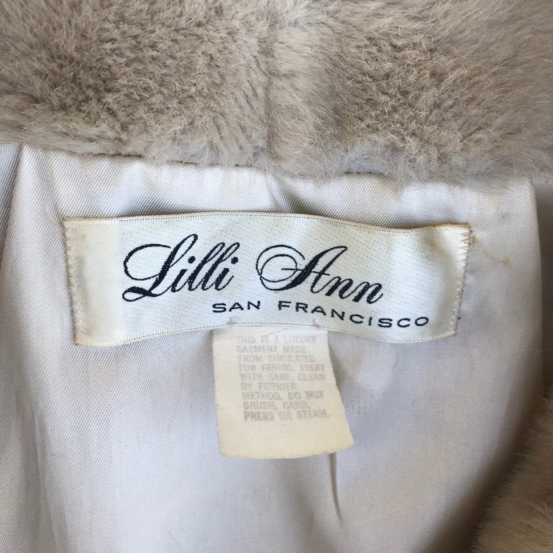 Lilli Ann San Francisco Beige Vintage Faux Fur Jacket Coat | Etsy