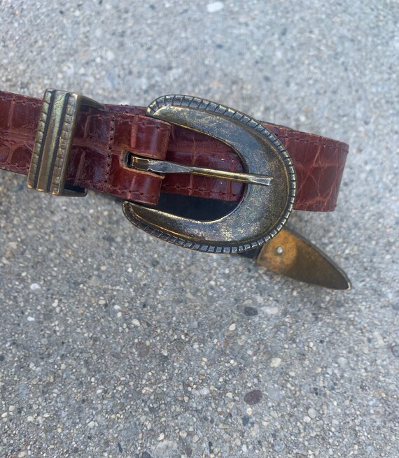 Joan & David 90s Brown Vintage Leather Belt - image 3