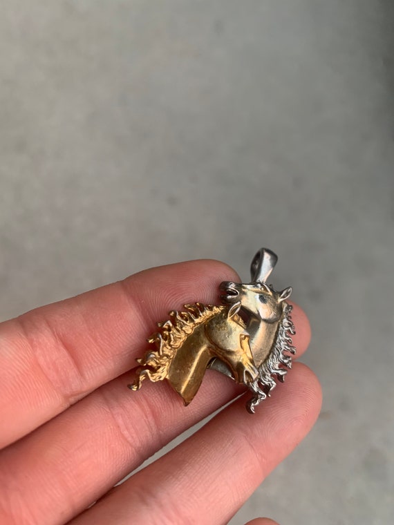 Horse Head Gold Plated Vintage Pendant