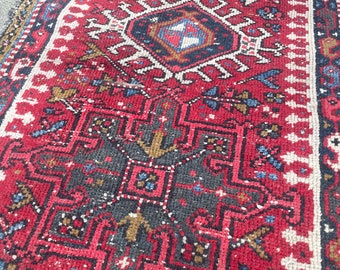 Red Rustic Persian Style Vintage Runner Rug