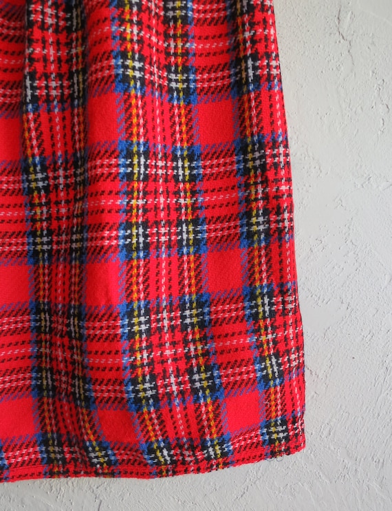 Red Plaid Flannel Grunge Vintage Skirt