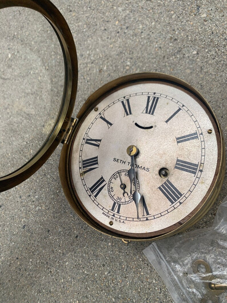 Seth Thomas Made in USA 1940s Vintage Brass Ship Wind up Clock Etsy