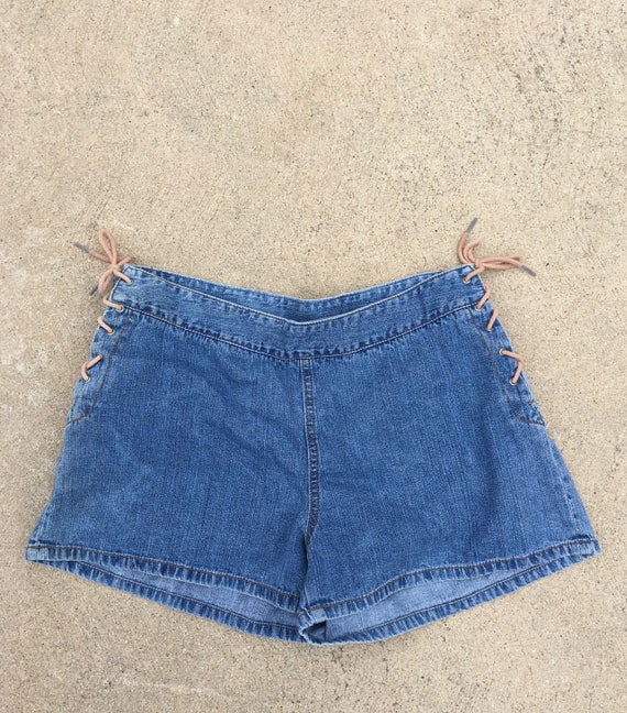 rainbow jean shorts
