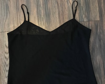 Black Sheer Sultry Perfect 90s Vintage Camisole Slip Tank