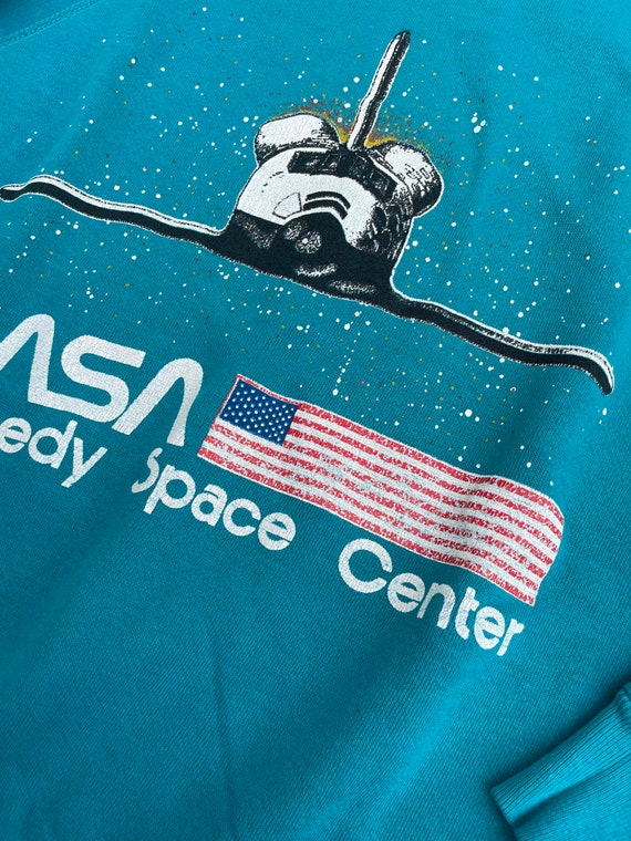 NASA Kennedy Space Center Teal 50/50 Crewneck Vintage… - Gem