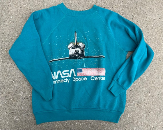 NASA Kennedy Space Center Teal 50/50 Crewneck Vintage… - Gem
