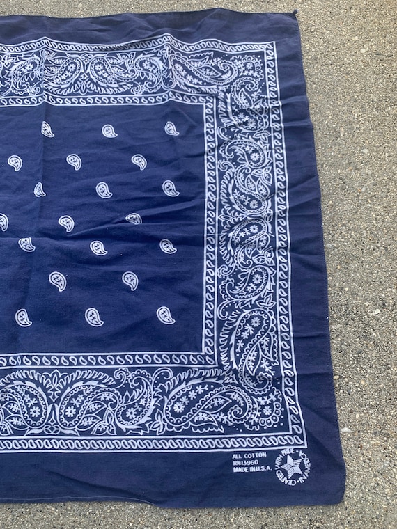 Paisley Navy Blue Paisley Print Vintage Bandana Ha