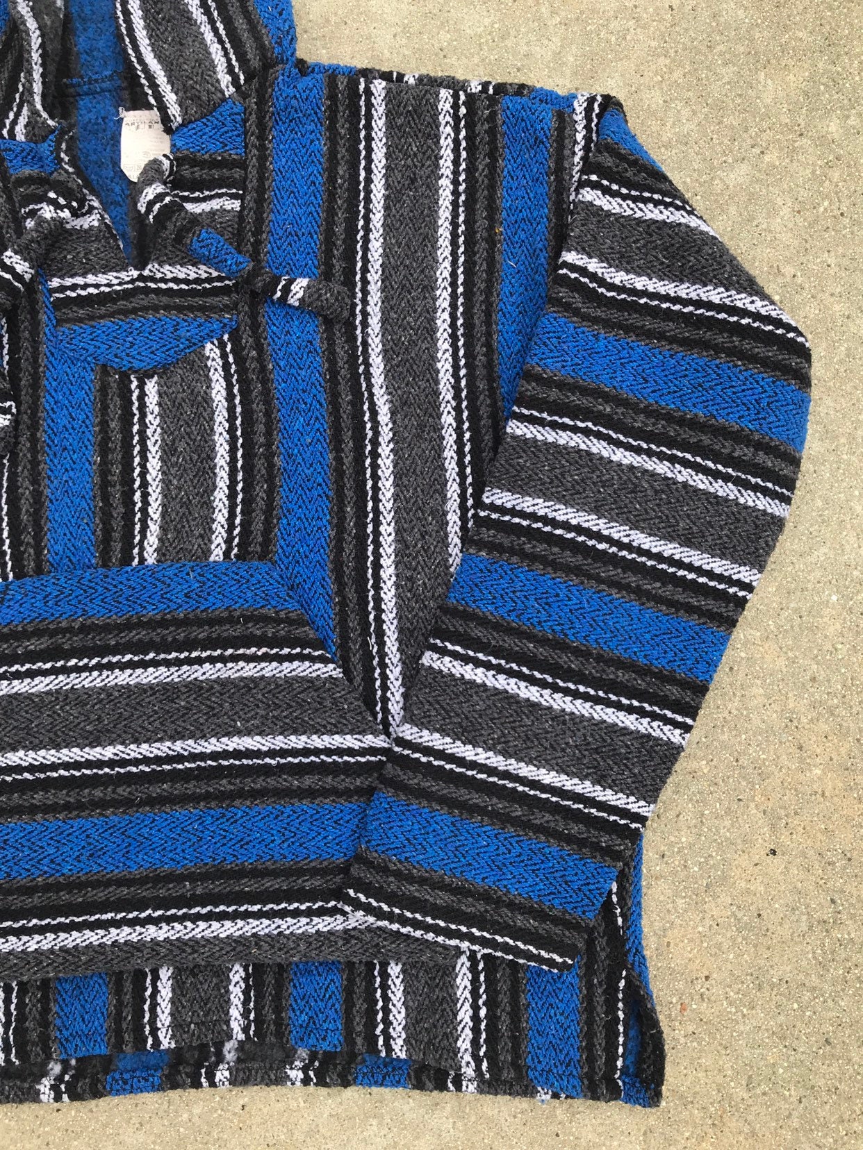 The Vintage Surfer Mexican Ethnic Boho Black and White Poncho - Etsy