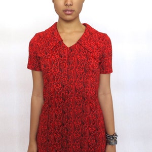 The Red Geometric Print Dress image 4