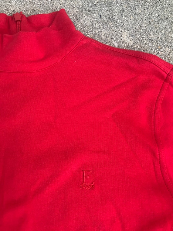 Escada Sport Vintage Red Turtleneck Long Sleeve Sh