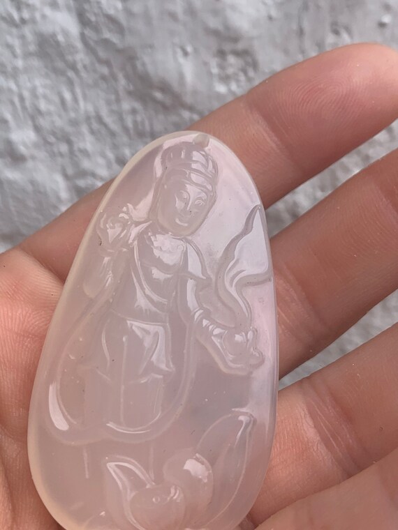 Chinese Asian Clear Translucent Jade Vintage Larg… - image 3