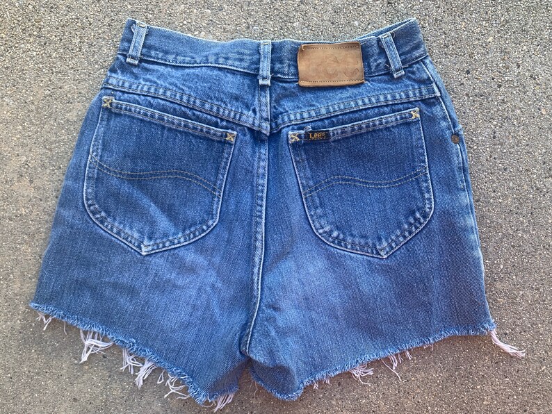 Lee Blue Vintage Distressed Denim Jean Cut off Shorts Size 25 | Etsy