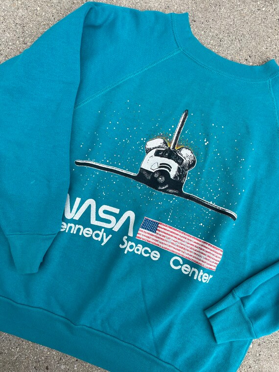 NASA Kennedy Space Center Teal 50/50 Crewneck Vintage… - Gem