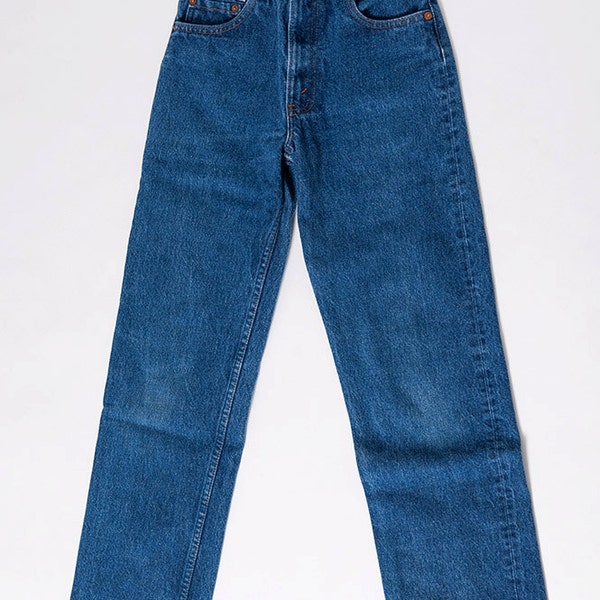 The Vintage Deep Blue Levi Strauss Crop Jeans - WAIST 24