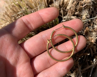 Gold Plated Vintage Small Hoops Hoop Earrings