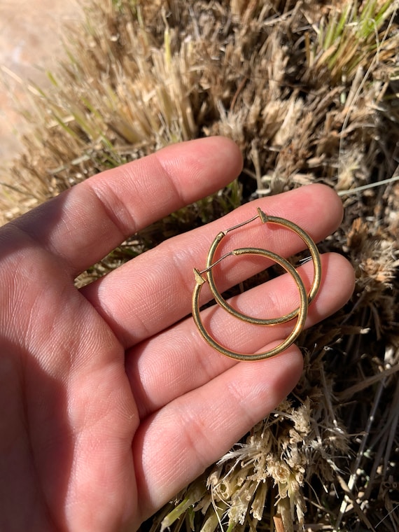 Gold Plated Vintage Small Hoops Hoop Earrings