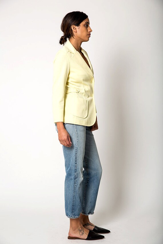 Yellow Wool Blend Utility Vintage Blazer Jacket - image 2