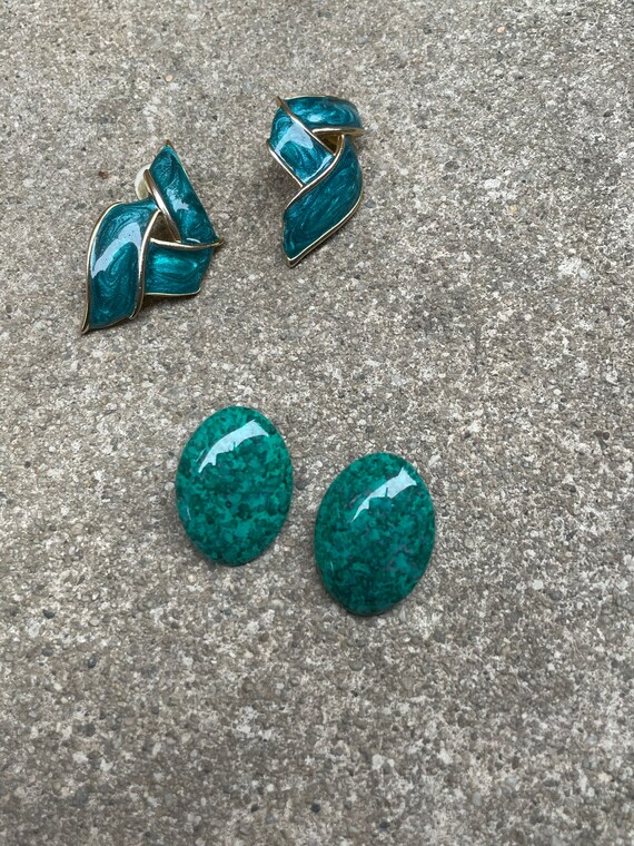 Turquoise Marble and Enamel 1980s Punky Brewster … - image 4
