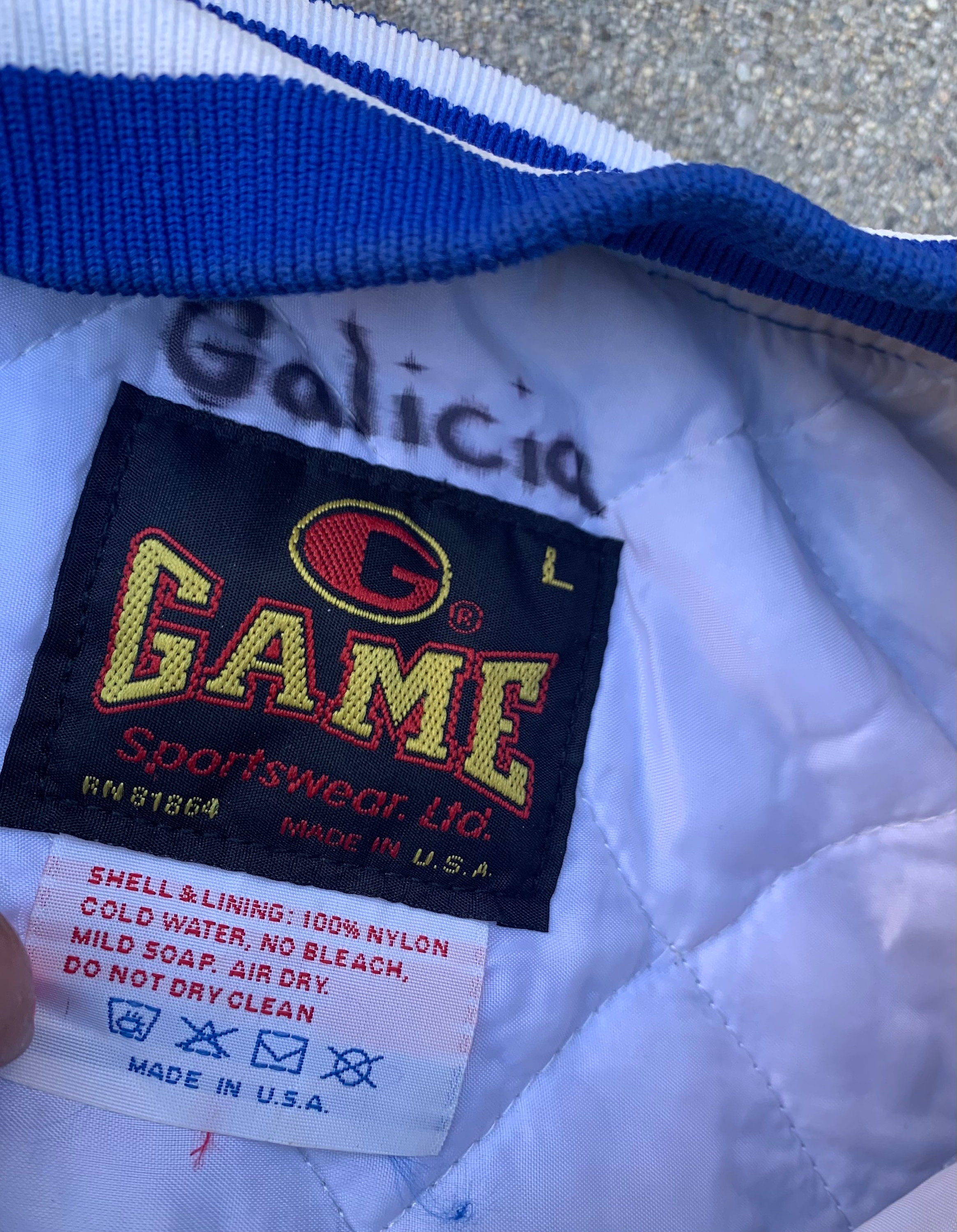 Game Sportswear LTD Blue Baseball E Monogram Vintage Made in USA Jacket  Size L - Etsy