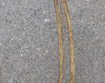 Monet Gold Plated Vintage Long Chain Tassel Necklace