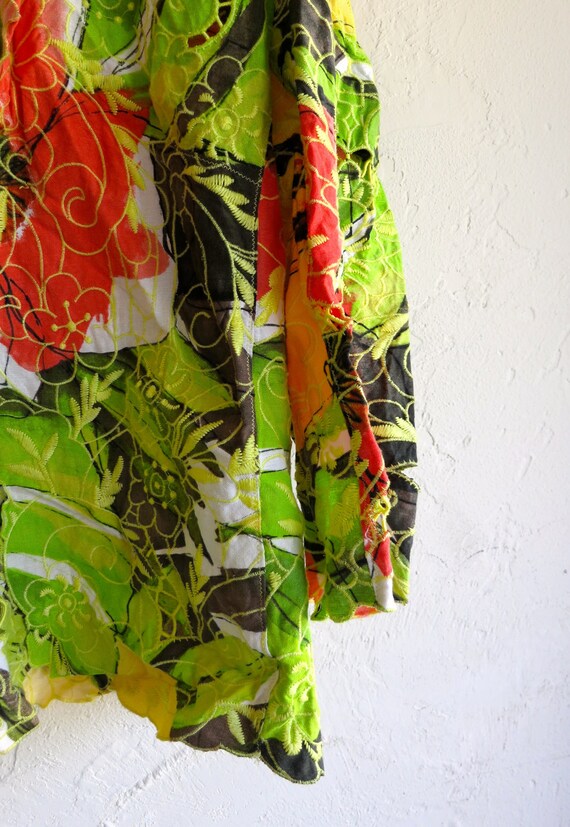 The Neon Green and Orange Floral Cut-Out Jacket - image 3