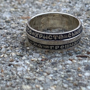 925 Silver Vintage Ring With Russia Text