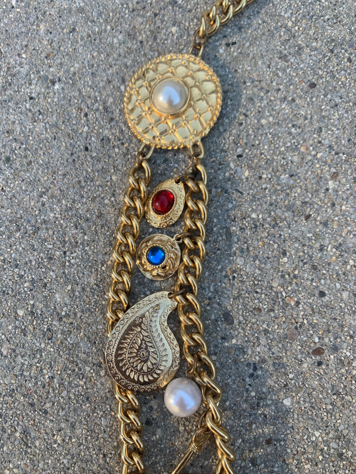 Treasure Chest Gold Plated Costume Jewelry Gemstone Vintage Etsy