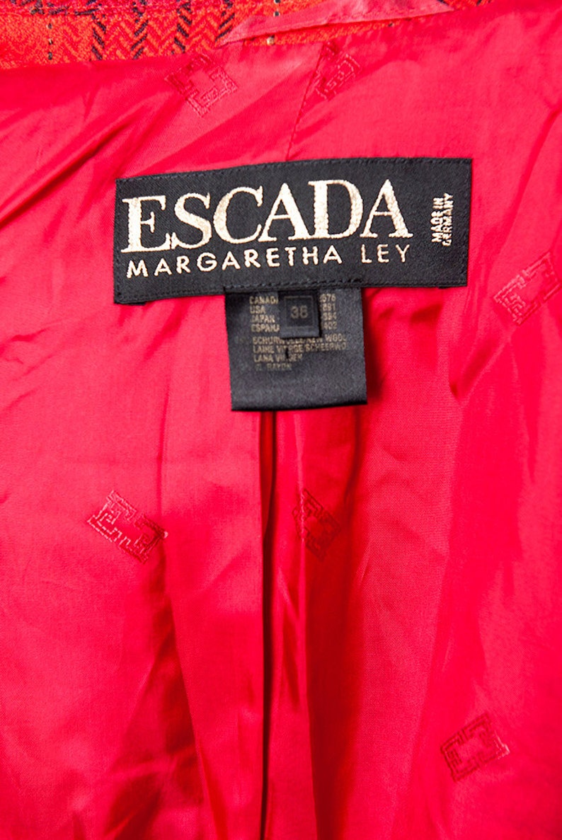 The Vintage Escada Red Plaid Blazer Suit Jacket