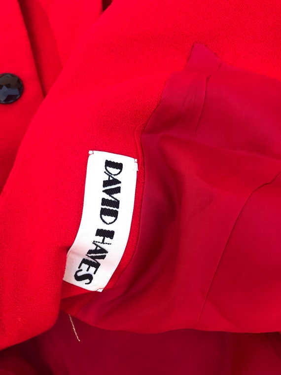 Imagnin x David Hayes Vintage Red Wool Skirt Suit… - image 6