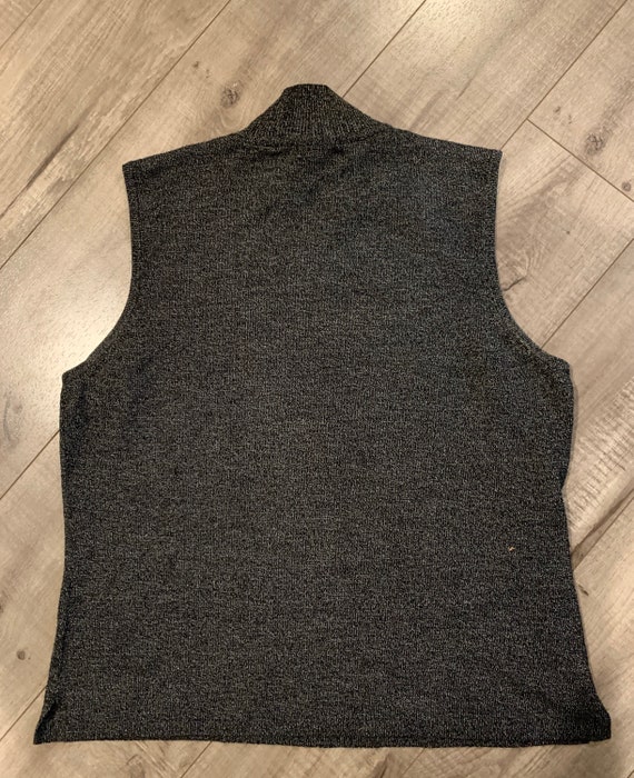 Norton Vintage Dark Gray Turtleneck Sleeveless Ta… - image 5