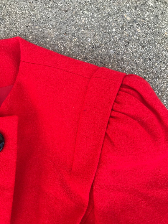 Imagnin x David Hayes Vintage Red Wool Skirt Suit… - image 4