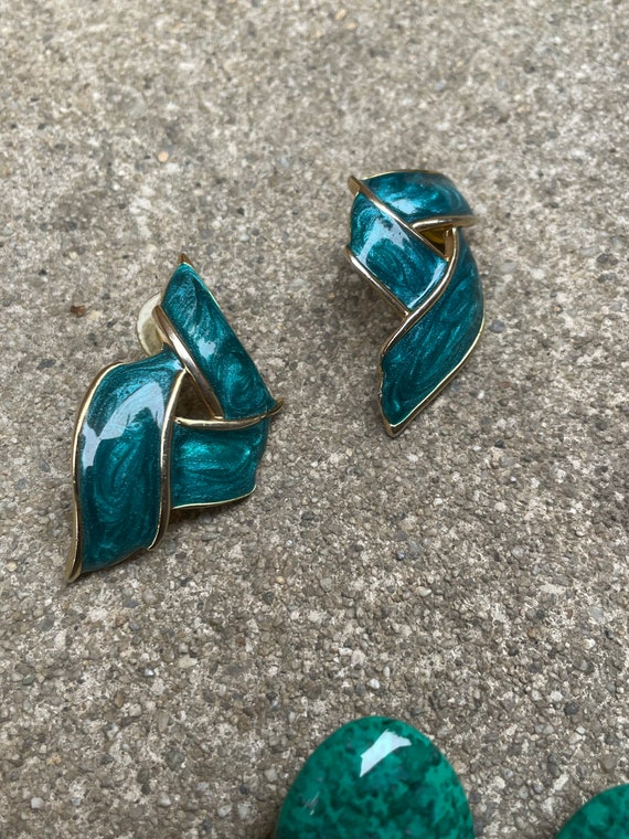Turquoise Marble and Enamel 1980s Punky Brewster … - image 6
