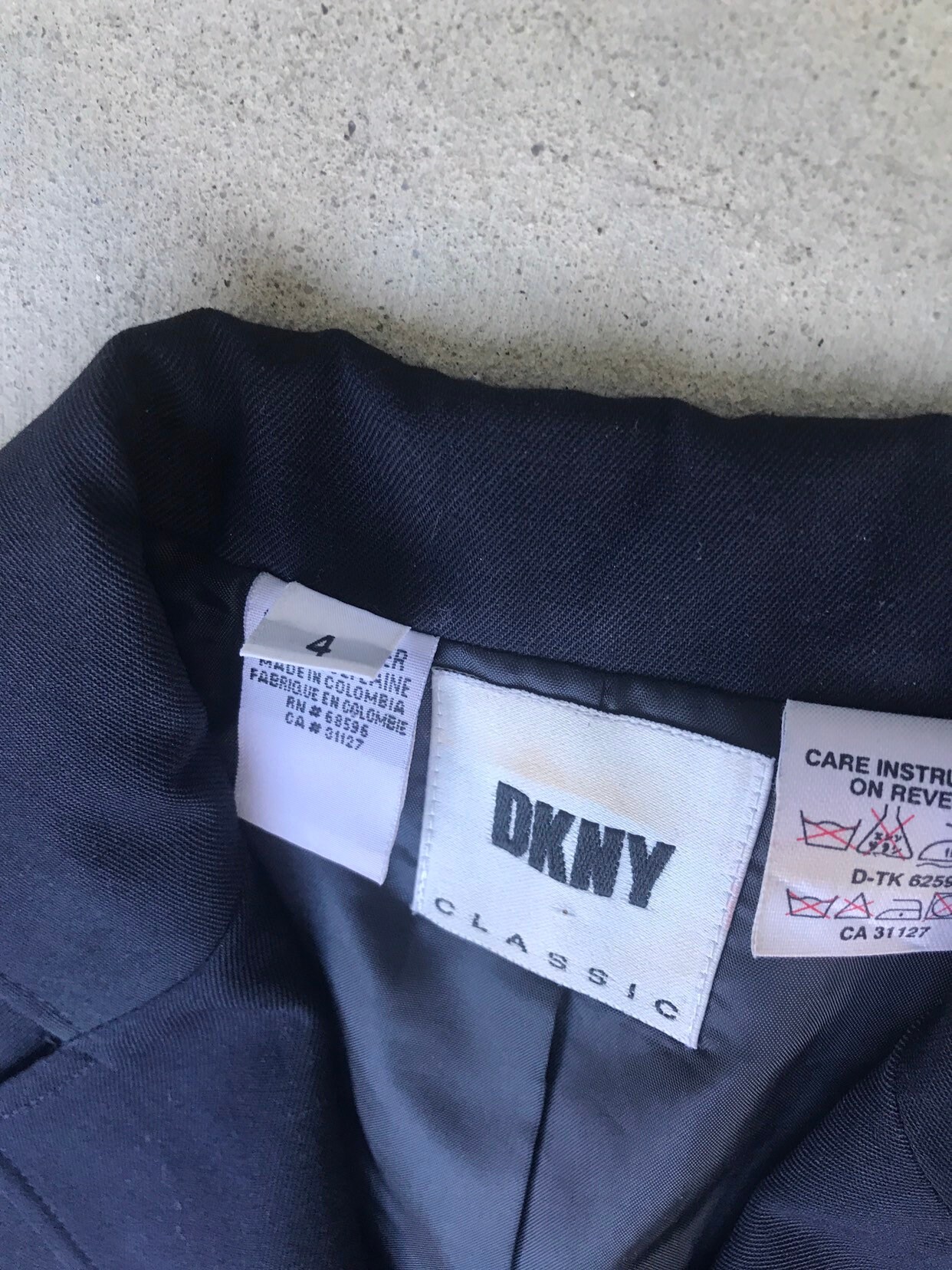 DKNY Vintage Navy Blue Emblem Blazer Jacket Size 4 - Etsy